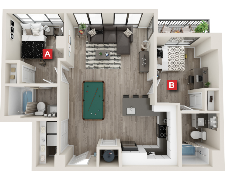 B4 Premium - 2x2 Floor plan